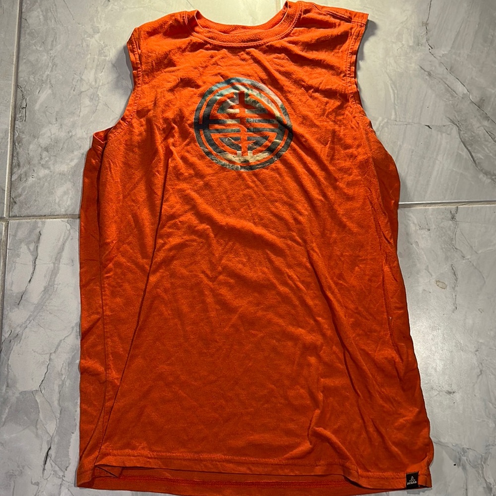 Prana sleeveless tank shirt medium orange cotton